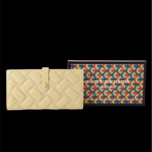 Kurt Geiger pale Yellow Quilted Soft leather Long wallet